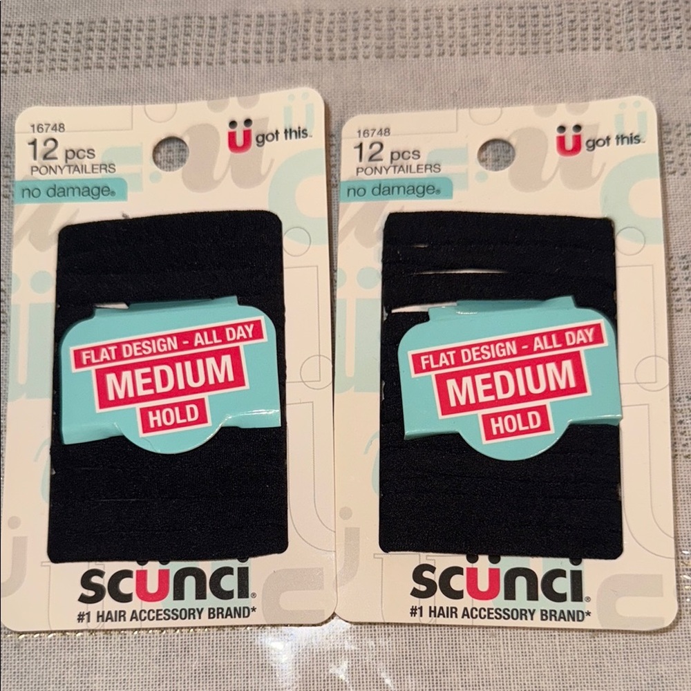Scunci Black Hair Ties - 12 Pack